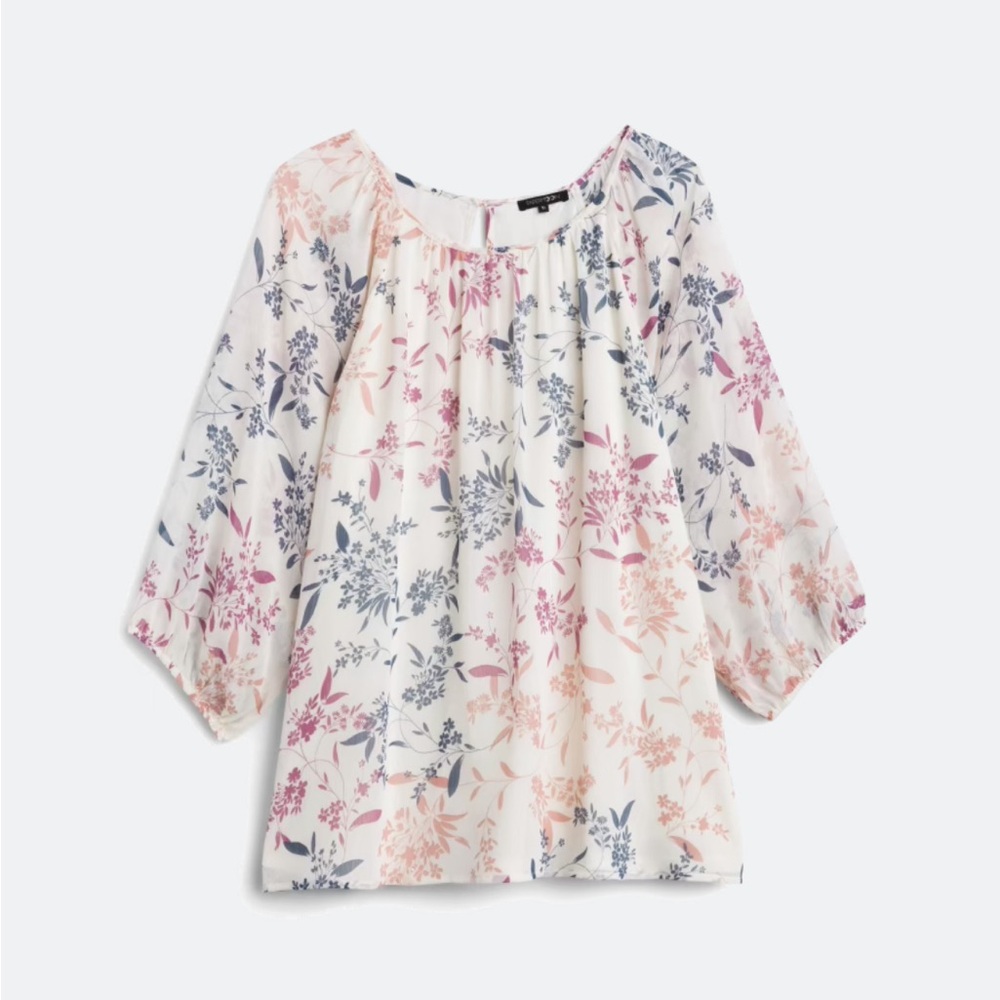 Daniel Rainn Pink and Blue Floral Blouse